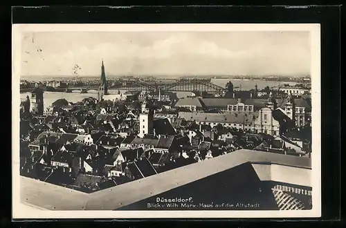 AK Düsseldorf, Blick v. Wilh. Marx-Haus auf die Altstadt