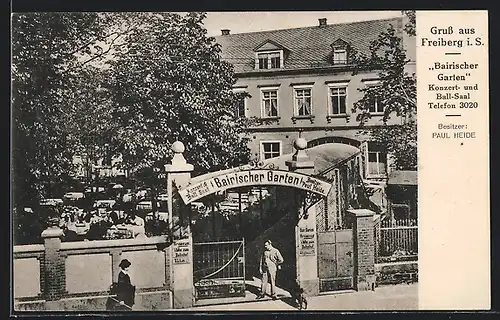 AK Freiberg i. S., Gasthaus Bairischer Garten Paul Heide