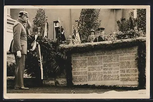Foto-AK Bochum, Weihe eines Kriegerdenkmals