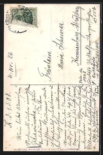 Foto-AK Karlsruhe, Geschäft F. Guthörle 1908