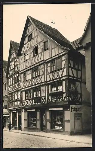 Foto-AK Ochsenfurt / Main, Hans-Stock-Haus, Foto-Geschäft August Hofer