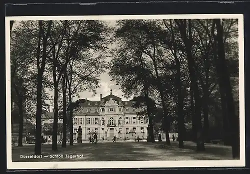 AK Düsseldorf, Schloss Jägerhof mit Park