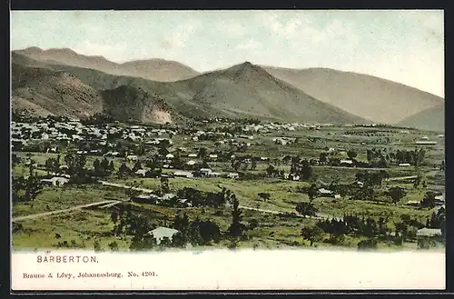 AK Barberton, Gesamtansicht mit Bergen