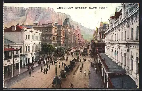 AK Cape Town, Adderley Street mit Strassenbahn