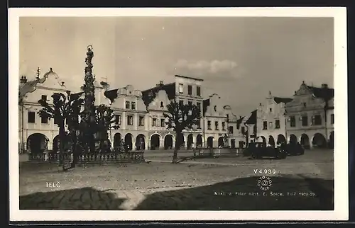 AK Telc, Platzpartie mit Mariensäule