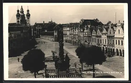 AK Telc, Platzpartie mit Brunnen