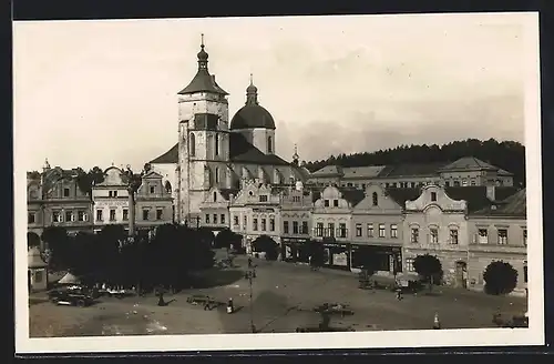 AK Nemecký Brod, Strassenpartie mit Kirche