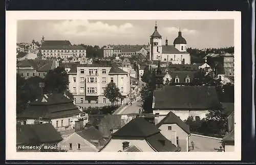 AK Nemecky Brod, Teilansicht mit Häusern und Kirche