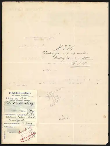 Rechnung Kieritzsch 1917, Eduard Oehme GmbH Dampf-Ölraffinerie und Destillation, Werkansicht