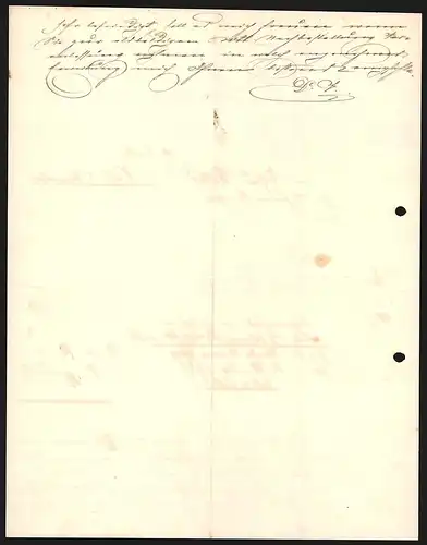 Rechnung Offenburg /Baden 1905, Franz Kratzer Cigarrenfabrik, Blick auf die Manufaktur mit Strassenbahn