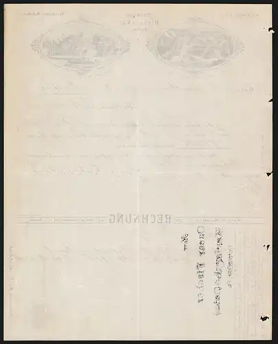 Rechnung Heilbronn 1893, G. F. Bund Bleiweiss, Bleizucker, Farben, Manufakturen am Rosenberg und dem Hefenweiler