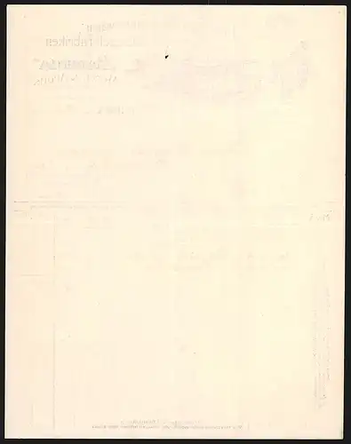 Rechnung Freiburg i. B. 1911, Badenia, Hof-Chocoladen-, Zuckerwaaren- und Brezel-Fabriken Merck & Arens, Werkansicht