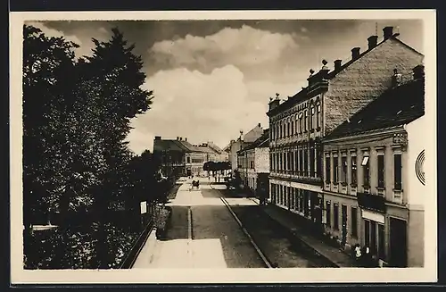 AK Ceske Velenice, okres Trebon, auf der Strasse durch die Stadt