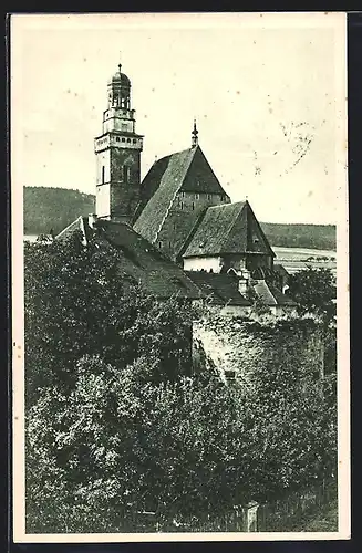 AK Prachatitz, Blick auf die Kirche