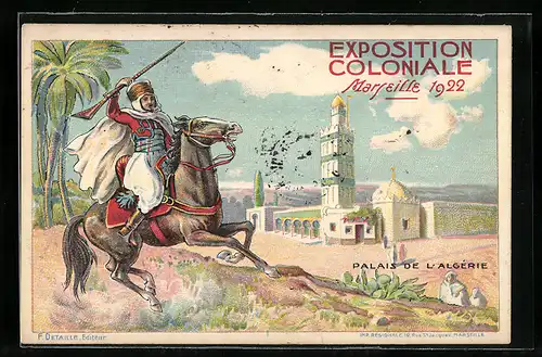 Künstler-AK Marseille, Exposition coloniale 1922, Palais de l`Algérie