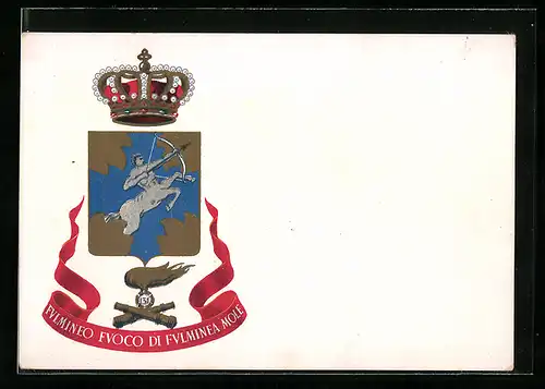AK Krone und Wappen, 131o Rgt. Artiglieria per Div. Cr. Centauro