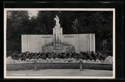 AK Wilhelmshaven, Strassenpartie am Friesenbrunnen