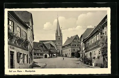 AK Zeil am Main, Partie am Marktplatz
