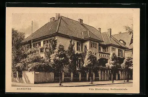 AK Hannover, Villa Hindenburg in der Seelhorststrasse