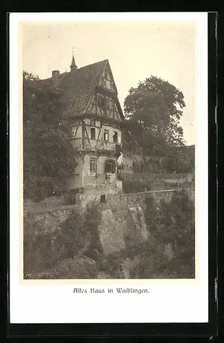 AK Waiblingen, das Alte Haus am Remsufer