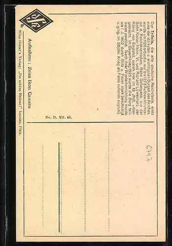 AK Annweiler i. d. Pfalz am Rhein, Burg Trifels und Brunnen v. Bindersbach aus gesehen