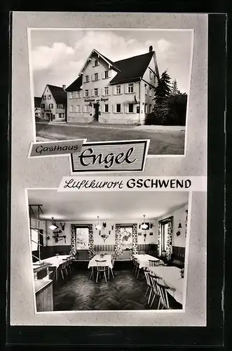 AK Gschwend / Gaildorf, Gasthaus Engel, Innenansicht