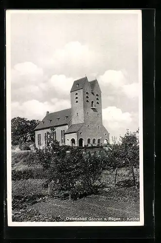 AK Göhren a. Rügen, Blick zur Kirche