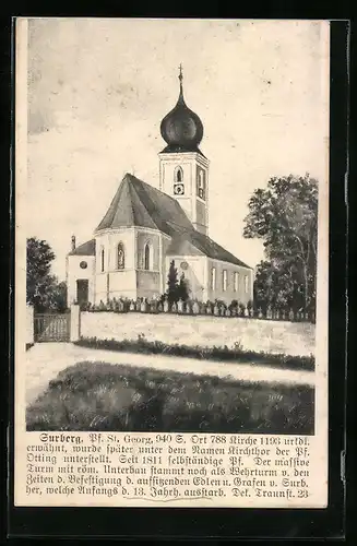 Künstler-AK Surberg-St. Georg /Pf., Kirche