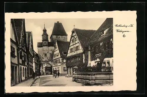 AK Rothenburg i. Th., Blick in die Rödergasse