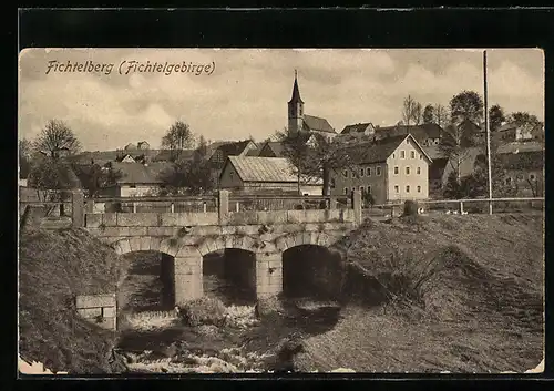 AK Fichtelberg (Fichtelgebirge), Ortsansicht mit Kirche