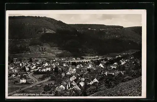AK Calmbach im Schwarzwald, Ortsansicht aus der Vogelschau