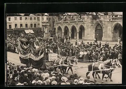 Foto-AK München, Jubiläums-Bundestag 1909 mit Kutsche