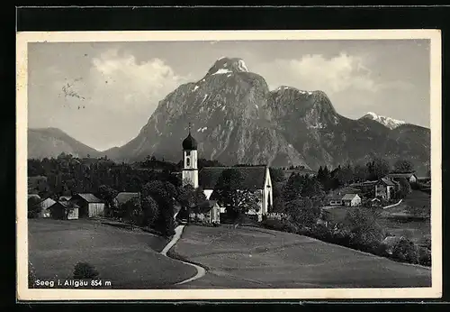 AK Seeg i. Allgäu, Ortsansicht gegen Säuling