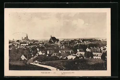 AK Freiberg i. Sa., Blick über die Ortschaft