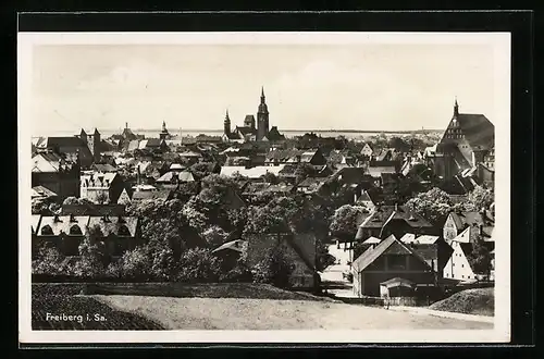AK Freiberg i. Sa., Blick über die Dächer der Stadt