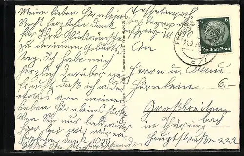 AK Freiberg i. Sa., Strassenpartie aus der Vogelschau