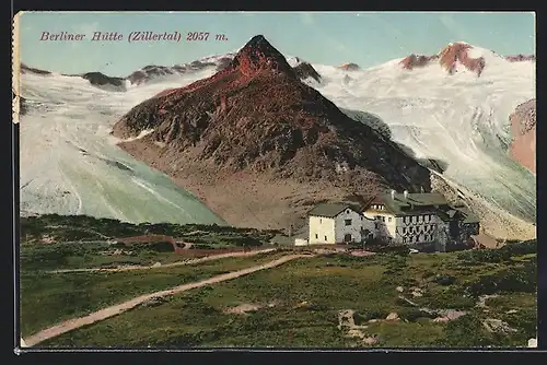 AK Berliner Hütte, Almwiese und Gletscher