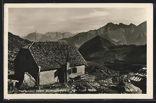 AK Frischmannhütte, Ansicht mit Miemingerkette und Adlerkogel