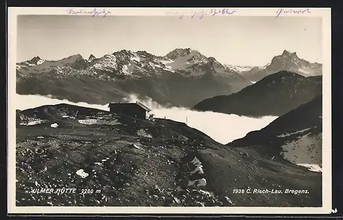 AK Ulmer Hütte, Blick auf die Berghütte