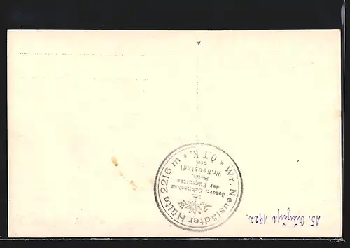 AK Wr. Neustädter-Hütte, Ansicht mit Zugspitze