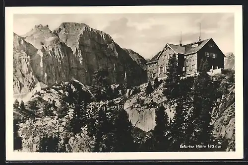 AK Erfurter Hütte am Berggipfel