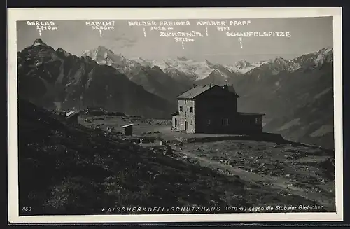 AK Patscherkofel-Schutzhaus gegen Stubaier Gletscher