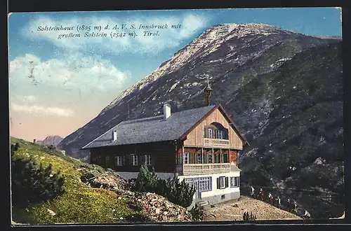 AK Solsteinhaus, Blick zum grossen Solstein