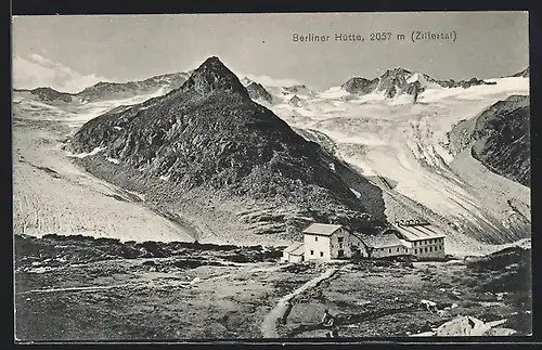 AK Berliner Hütte, Berghütte mit Gebirgspanorama