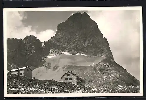 AK Lamseneckhütte, Ansicht gegen Lamsenspitze