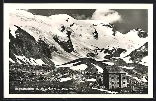 AK Rostockerhütte, Blick auf Mauerköpfe und Mauertörtl