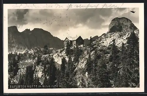 AK Erfurter Hütte, Berghütte am Hang