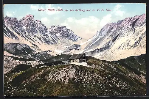 AK Ulmer Hütte am Arlberg der A. V. S. Ulm