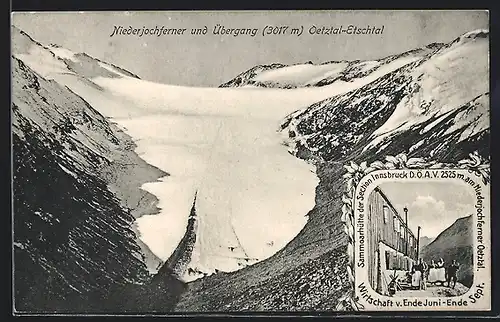 AK Sammoarhütte, Niederjochferner und Übergang Oetztal-Etschtal