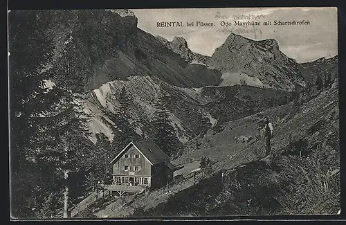 AK Reintal, Otto Mayrhütte mit Schartschrofen, Berghütte